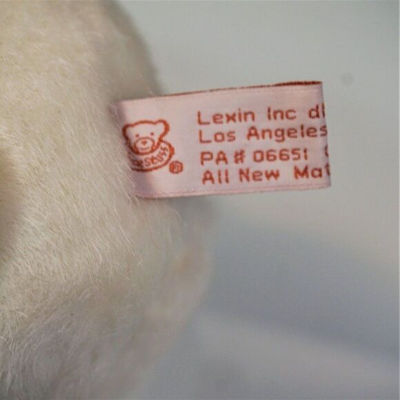 White Teddy Bear Vintage Lexin Nice Stuff Fully Jointed 10 in Plush Stuffed Toy - Picture 6 of 8